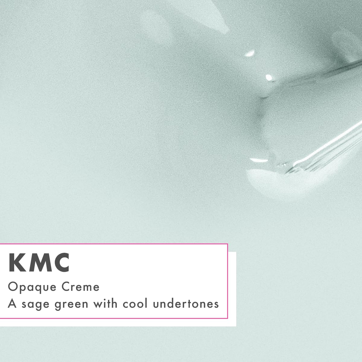 Olive & June nail-wheel swatches of KMC Pastel Sage showing color payoff
