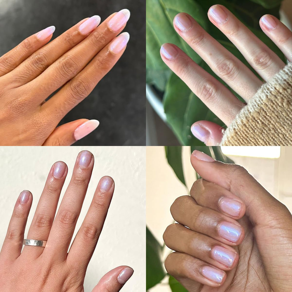 Olive & June lamp curing a manicure for fast, durable salon-quality cure
