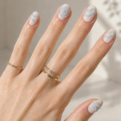 Olive & June front packaging showing complete press-on manicure kit benefits