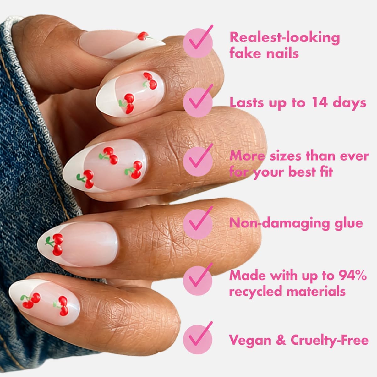 Olive & June nails on hand in lifestyle setting showing style