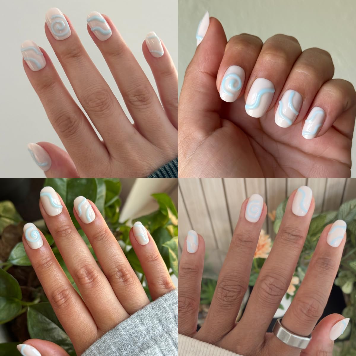 Olive & June side profile of nail curvature for natural-fit, seamless edge