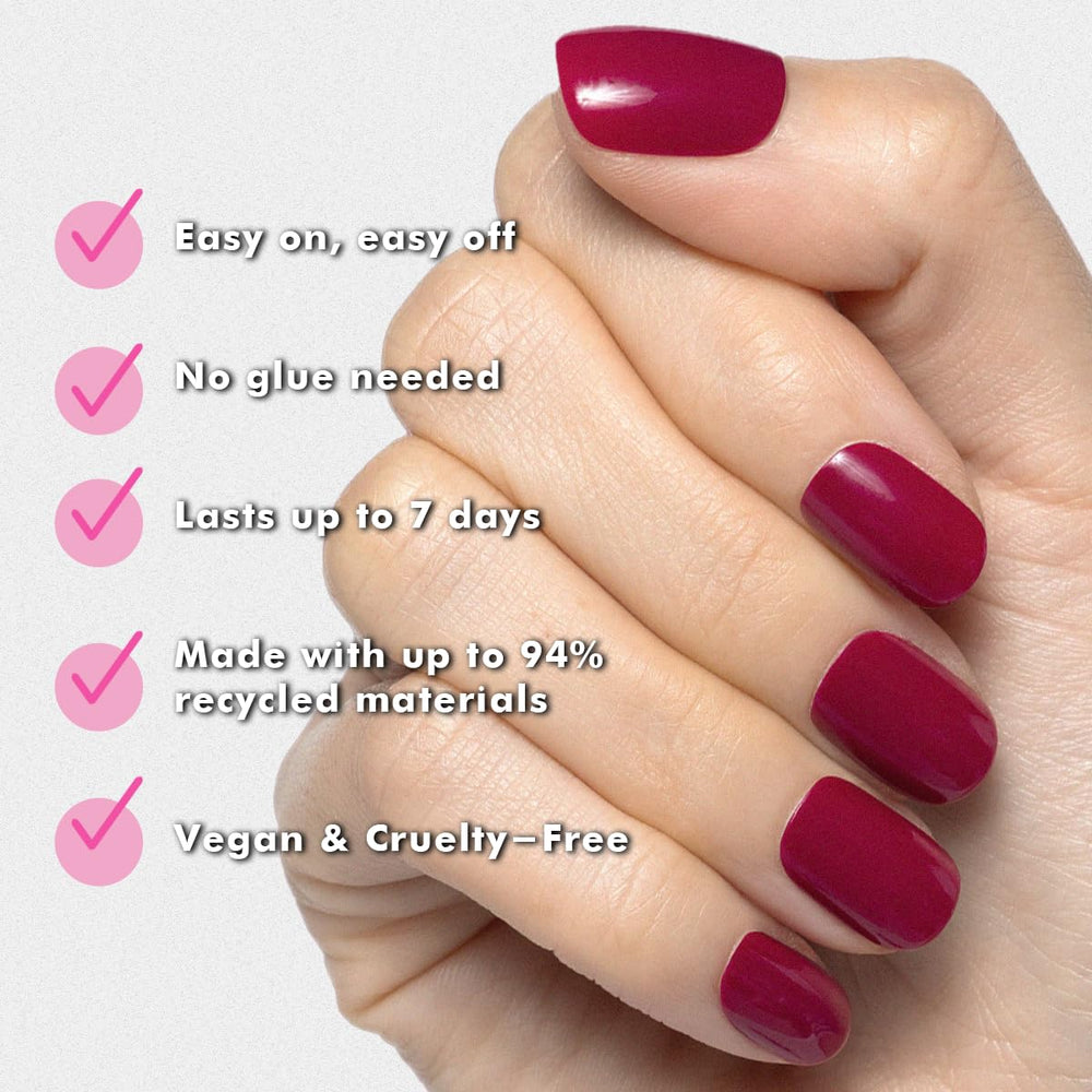 olive & june press-on nails on hand for size and scale reference benefit