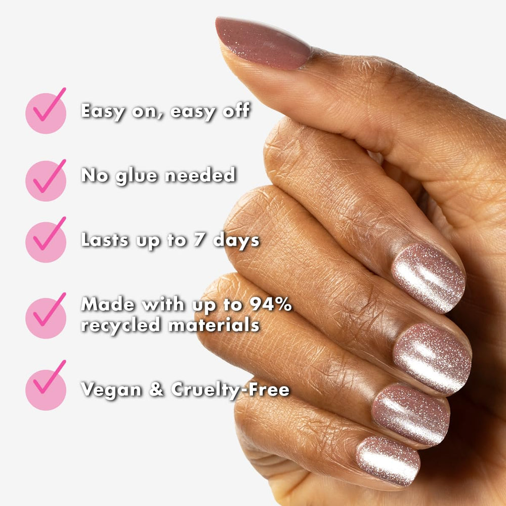 Olive & June extra-short round nail texture close-up offering realistic finish