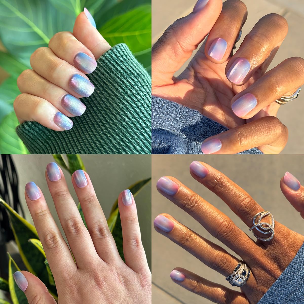 Olive & June hand model wearing press-ons demonstrating confident look