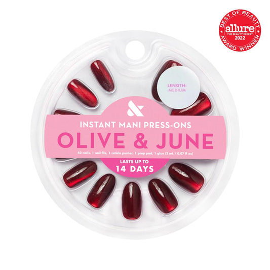 Olive & June close-up of Obsessed Velvet texture for realistic finish