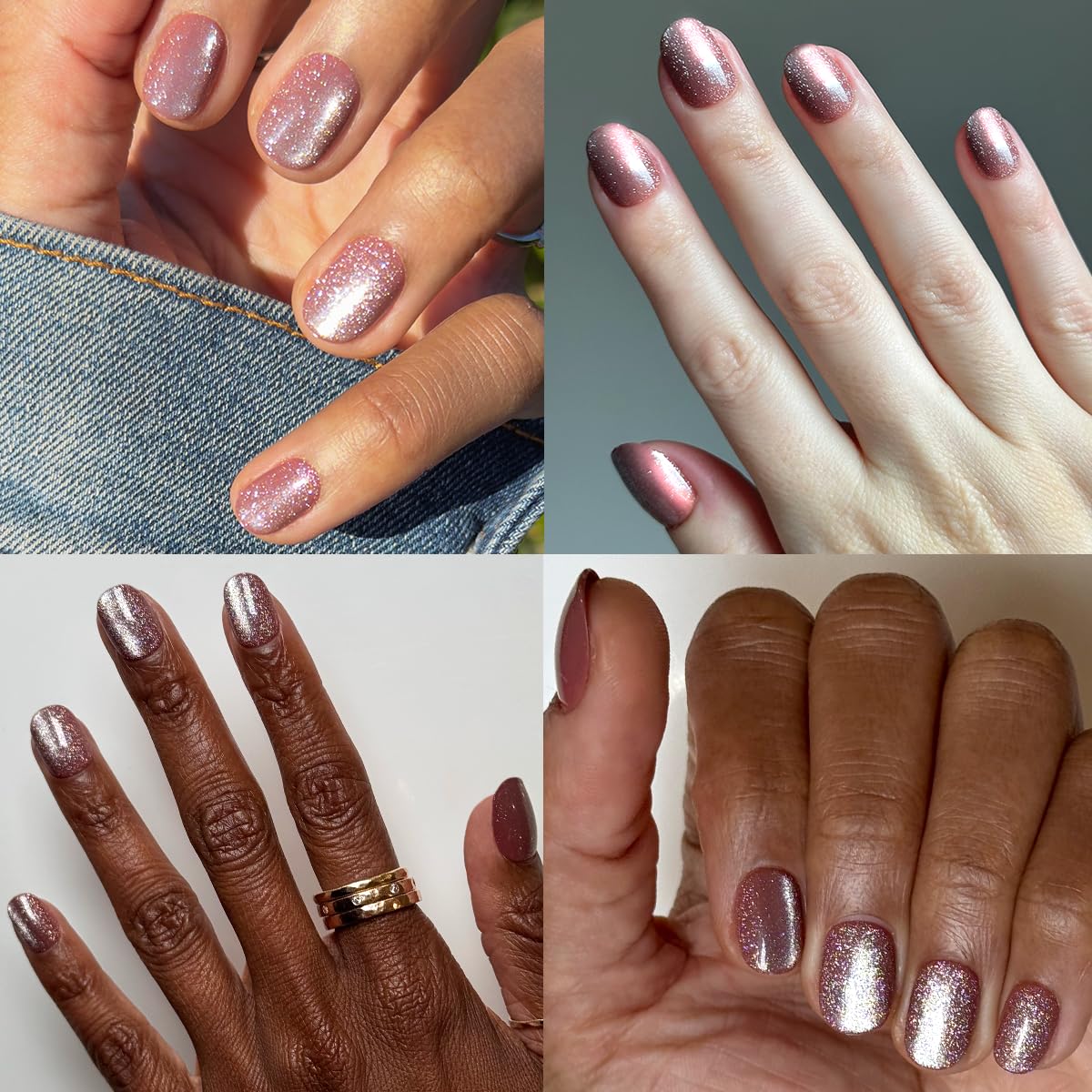 Olive & June nails worn on hand showing natural look and everyday durability