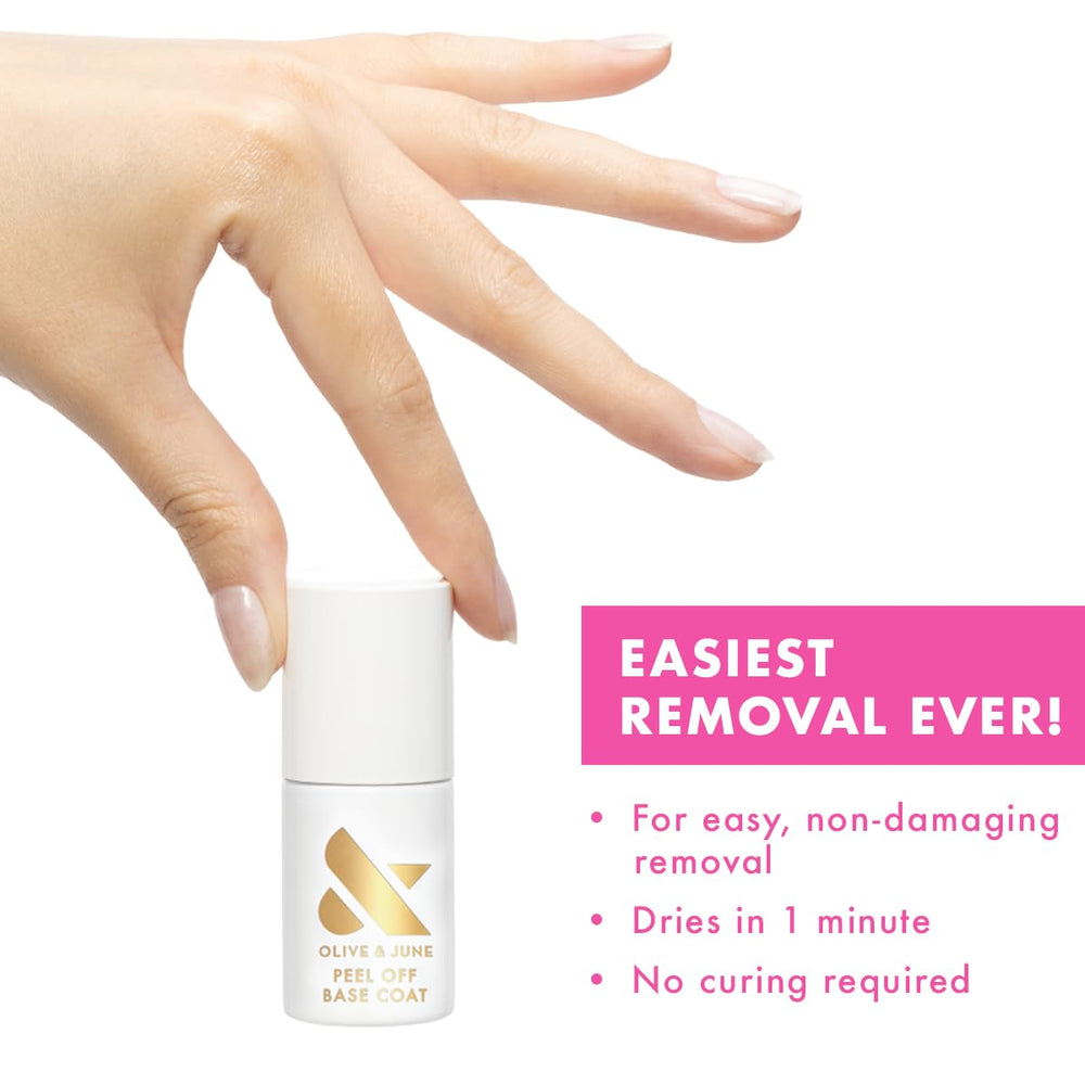Olive & June drying film on nail demonstrating quick dry and protection