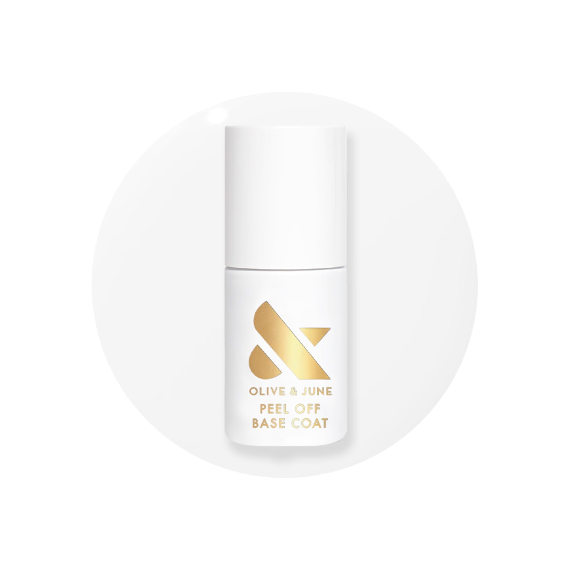 Olive & June front bottle shows branding and easy peel benefit