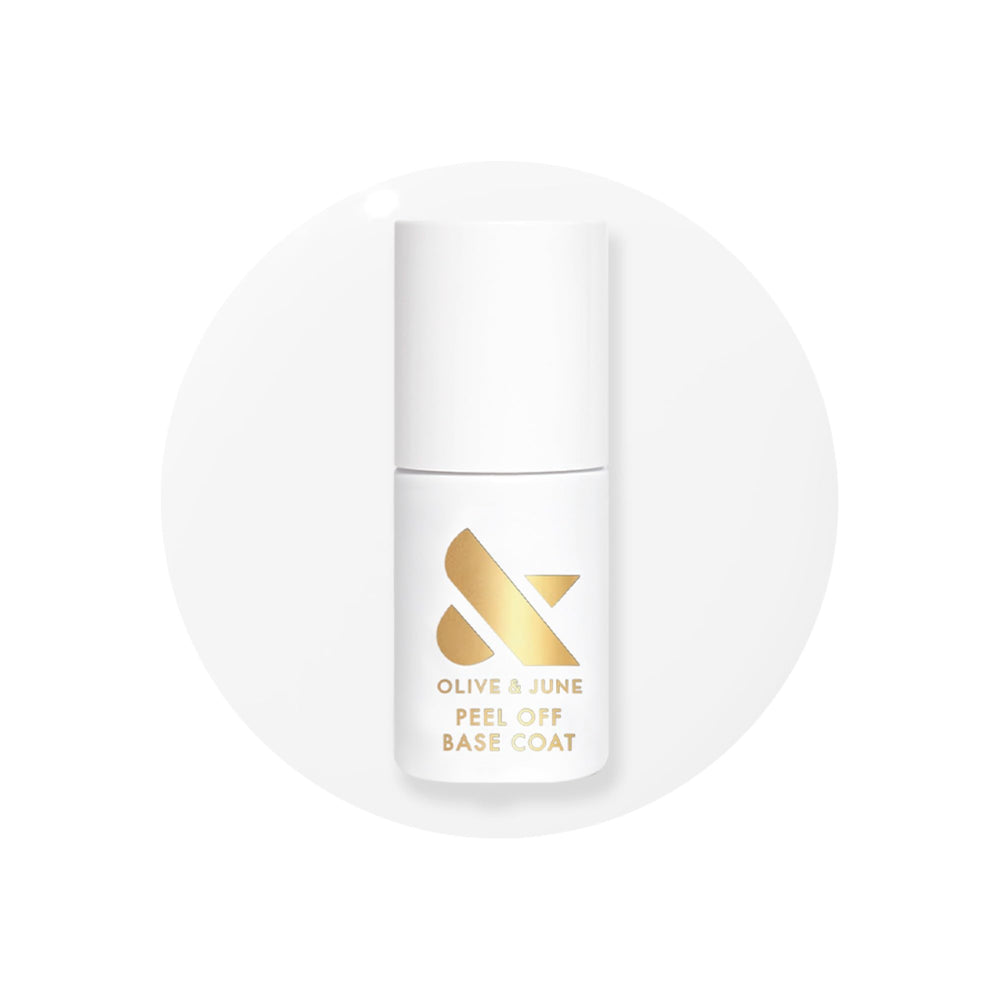 Olive & June front bottle shows branding and easy peel benefit