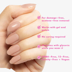 Olive & June clear base coat texture close-up highlighting smooth finish