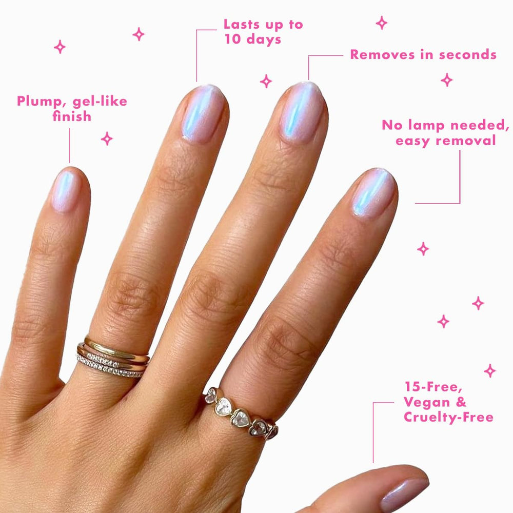 Olive & June polish being applied to nails for salon-like results
