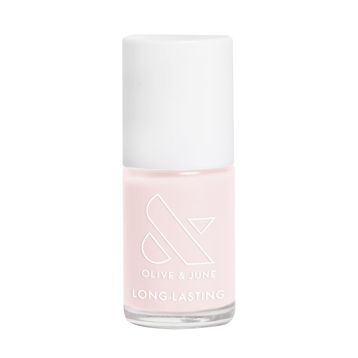 Olive & June front packaging showing pink sands pastel and benefit of salon shine