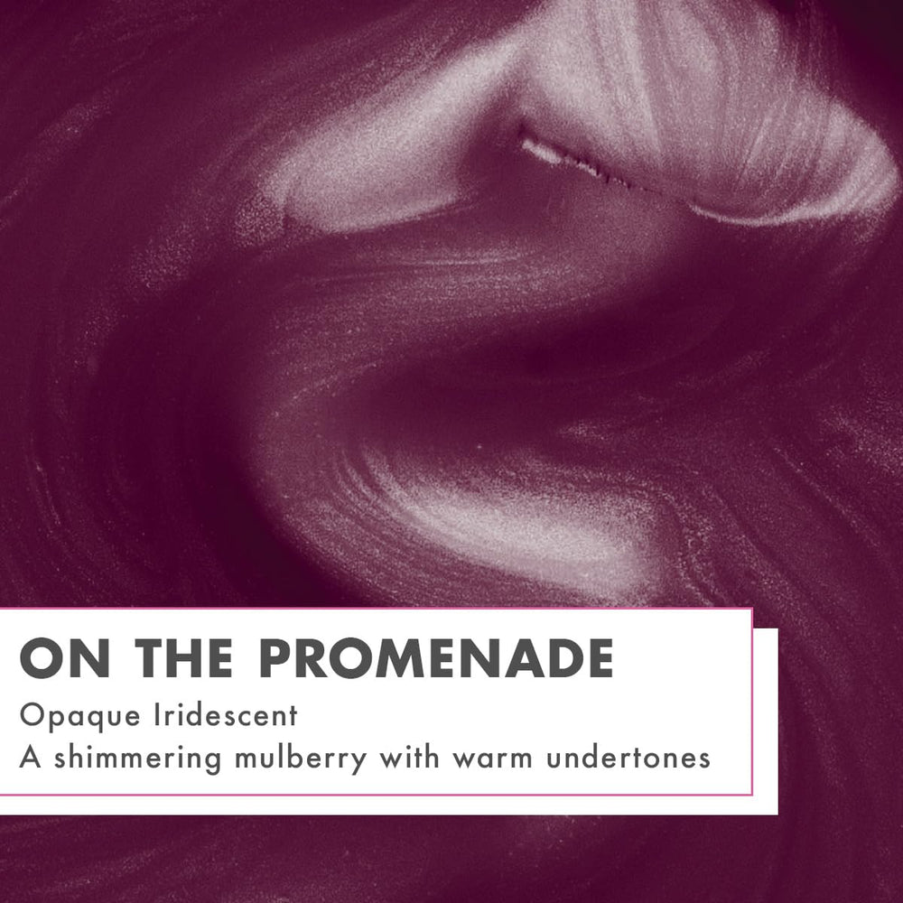 Olive & June polish texture swatch highlighting glossy, plump finish benefit