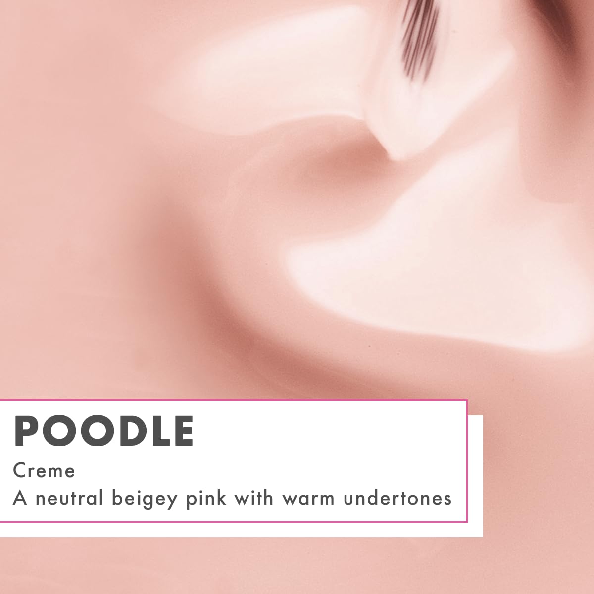 Olive & June bottle angled to show glossy Poodle Pink finish and shine