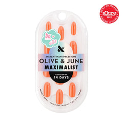 Olive & June close-up of nail curve highlighting realistic fit and finish