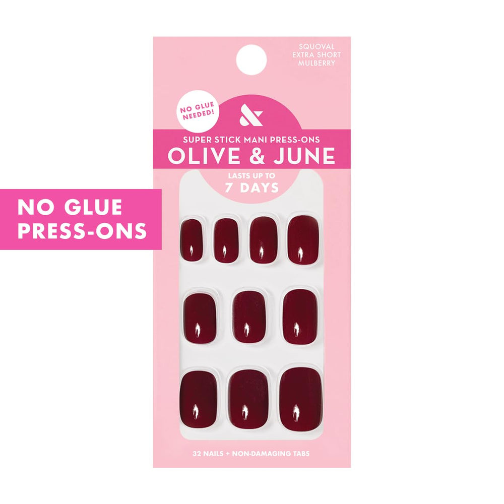 olive & june 32 press-on nails spread with tabs for perfect size fit