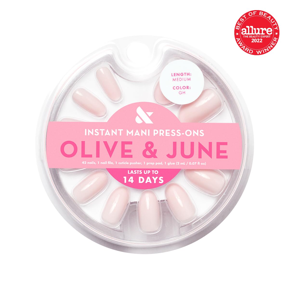 Olive & June close-up of nail texture highlighting realistic finish and natural look