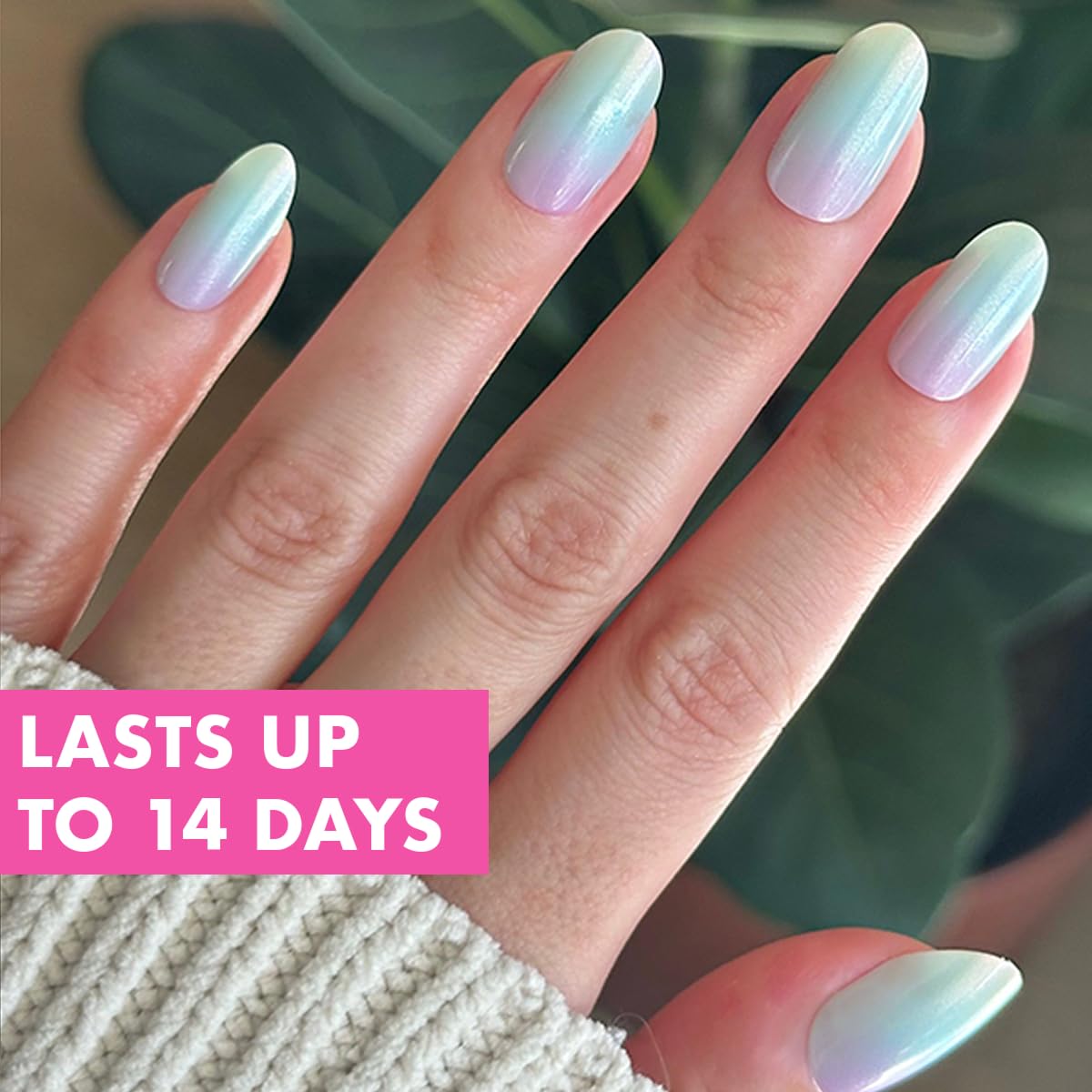 Olive & June press-on nails on hands demonstrating salon-quality look