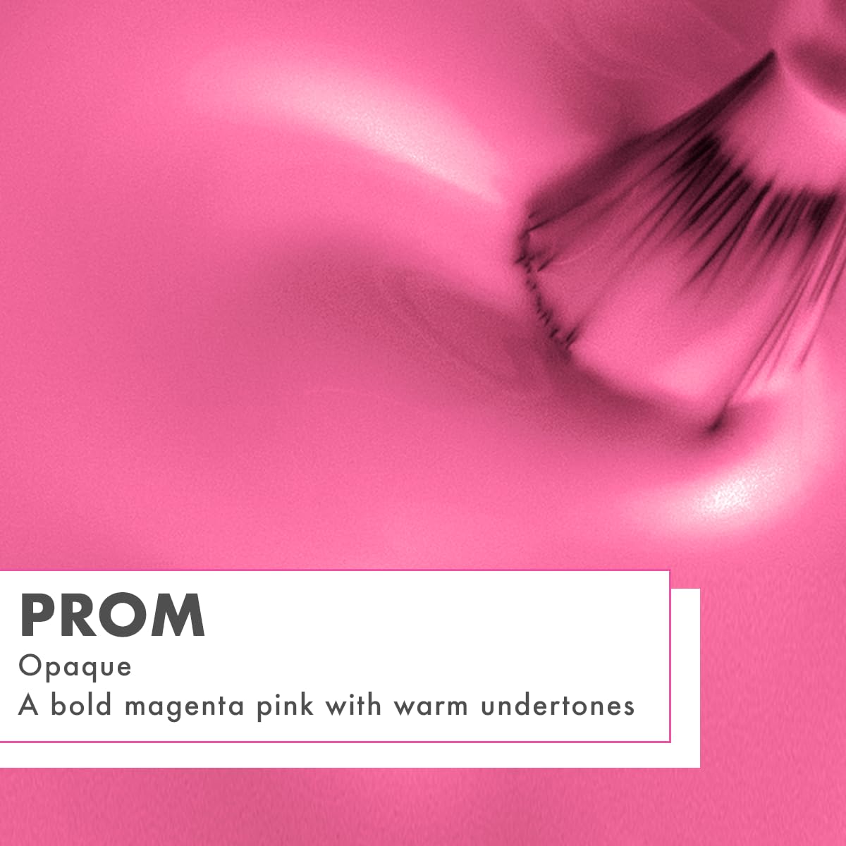 Olive & June polish swatch on skin, vibrant prom magenta and true-to-color payoff