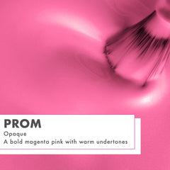Olive & June polish swatch on skin, vibrant prom magenta and true-to-color payoff