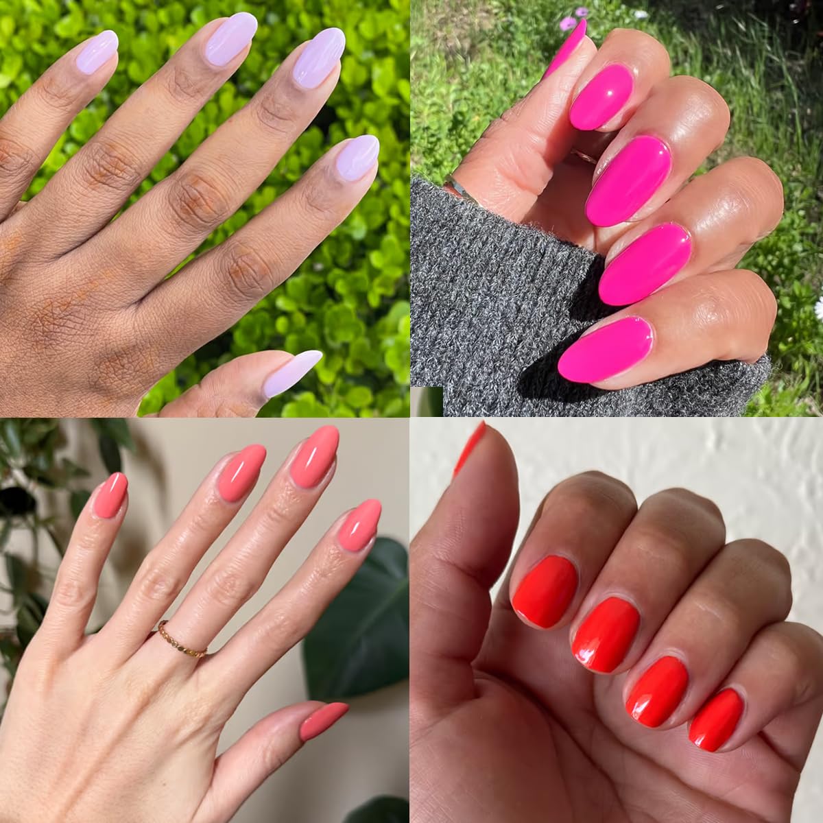 Application in hand showing Olive & June quick-dry coverage and speed