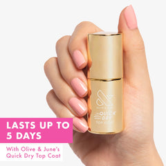 Olive & June wide fan brush close-up for even streak-free application