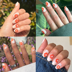 Olive & June side profile of nail curve highlighting natural-fitting, realistic shape