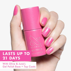 Olive & June brush stroke of Signet Pink demonstrating smooth coverage
