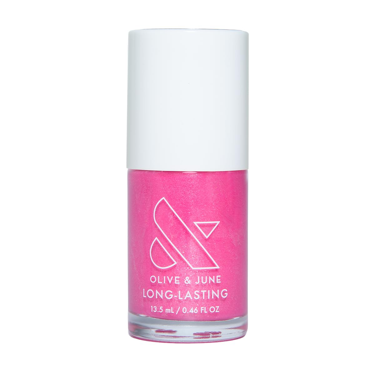 Olive & June front bottle shot showing Signet Pink shade and sleek packaging
