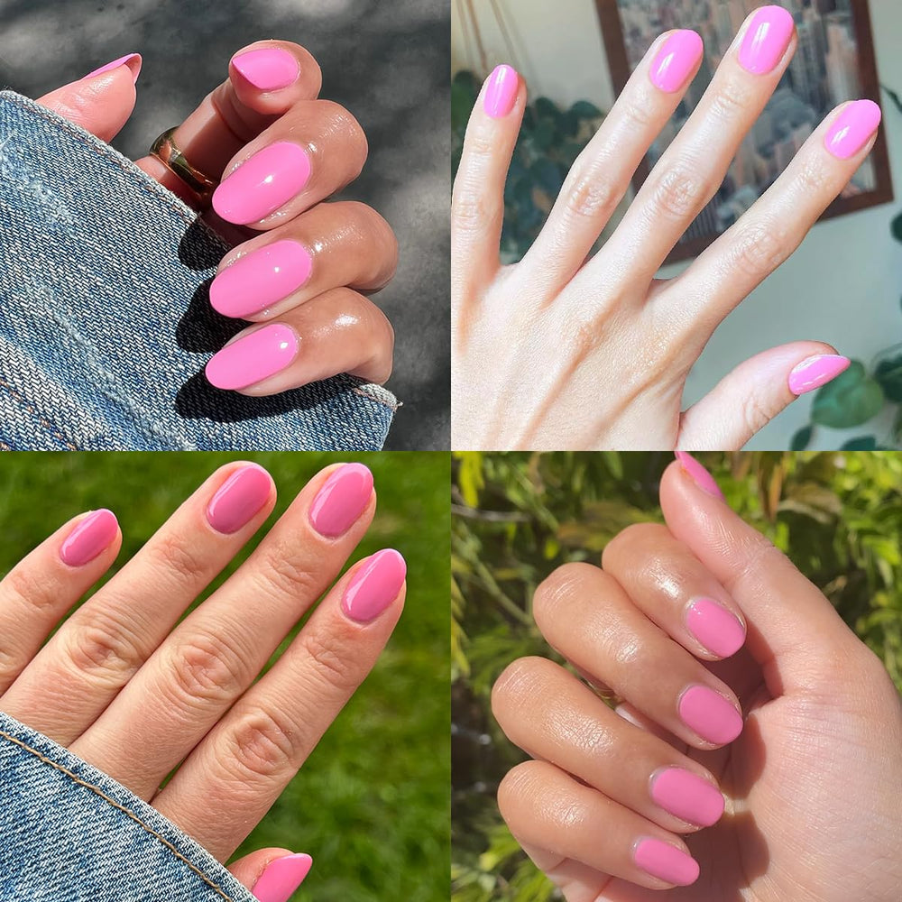 Olive & June single nail close-up displaying glossy, smudgeproof finish