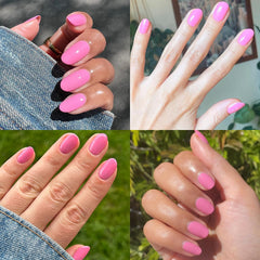 Olive & June single nail close-up displaying glossy, smudgeproof finish