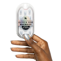 Olive & June Sky Chrome front packaging shows salon-quality finish