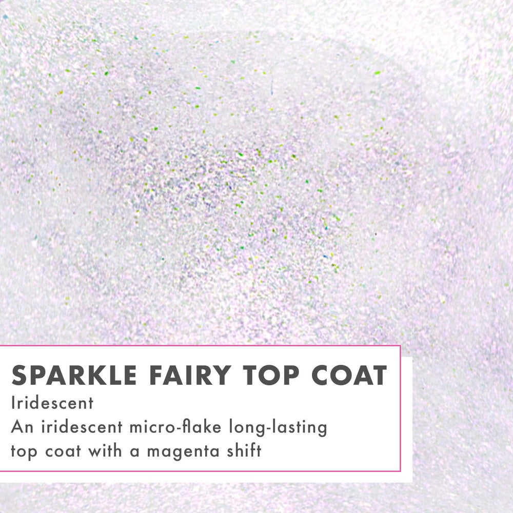 Olive & June close-up of iridescent flake texture highlighting subtle sparkle