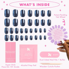 Olive & June application demonstration with press-on being applied for fast, glue-free mani