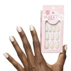 Olive & June front packaging showing kit contents and benefit quick salon results