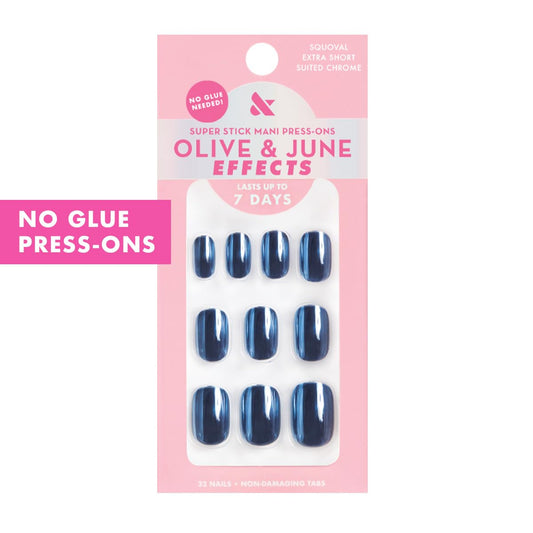 Olive & June close-up of a press-on nail texture highlighting realistic salon finish