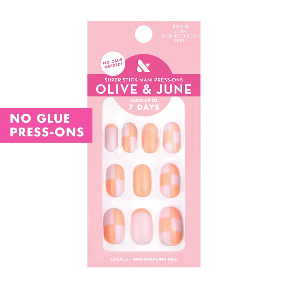 Olive & June press-on nails arranged by size for perfect custom fit