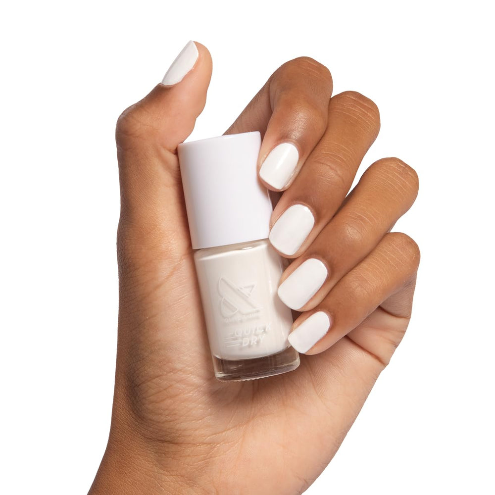Olive & June front bottle showing Swan opaque white and glossy finish benefit