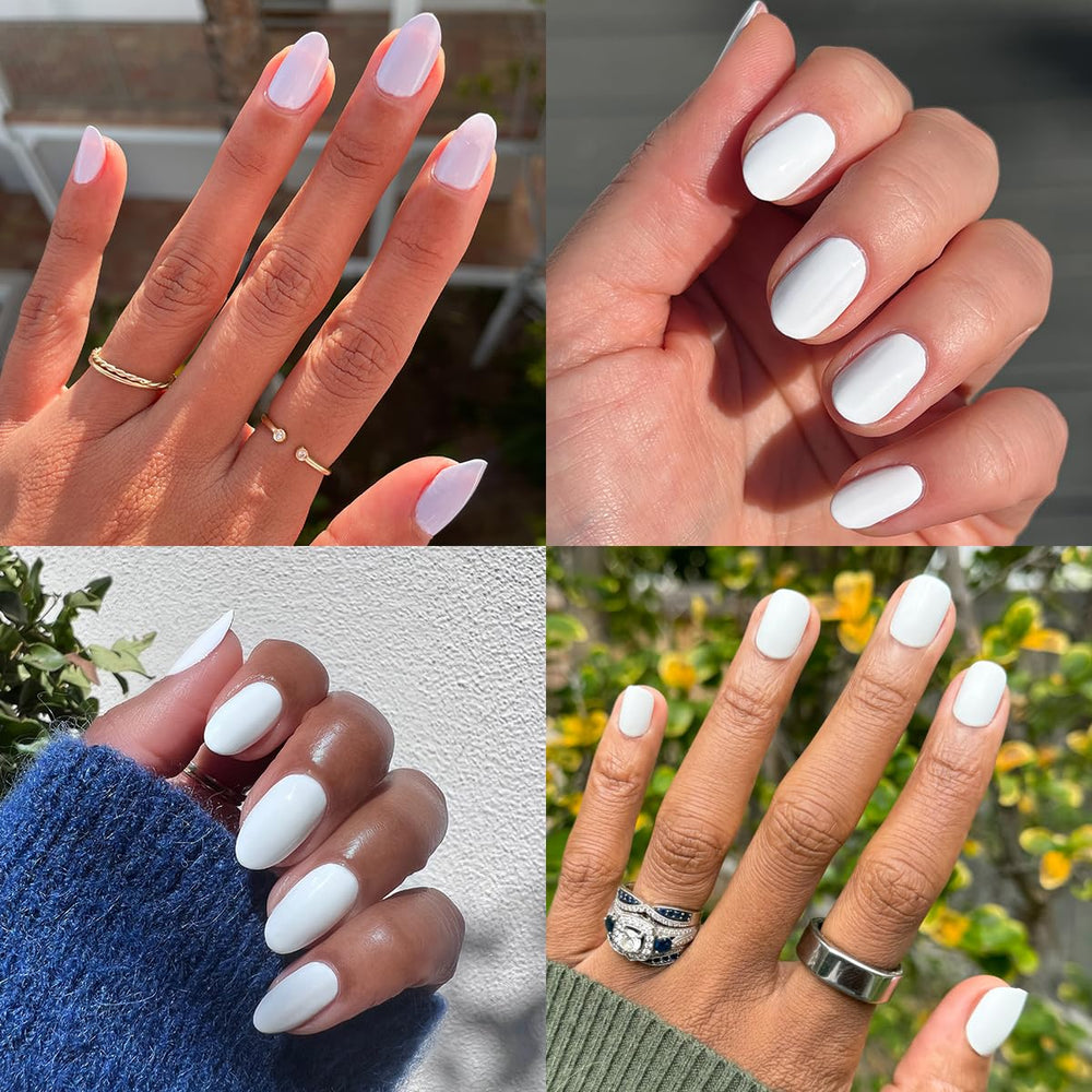 Olive & June polish on hand nails demonstrating fast-dry, salon-quality look