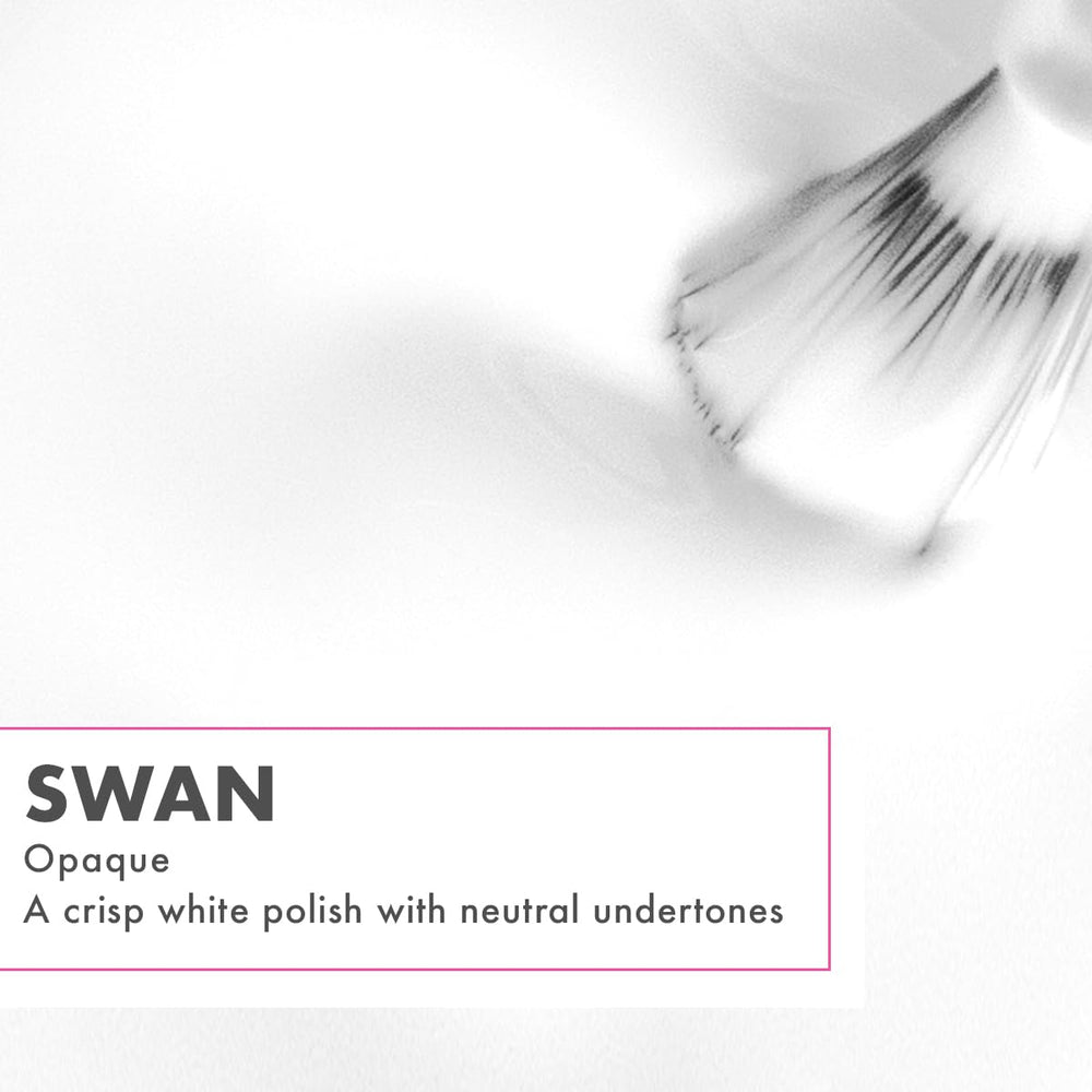 Olive & June swatch fan displaying true Swan white pigment for opaque coverage
