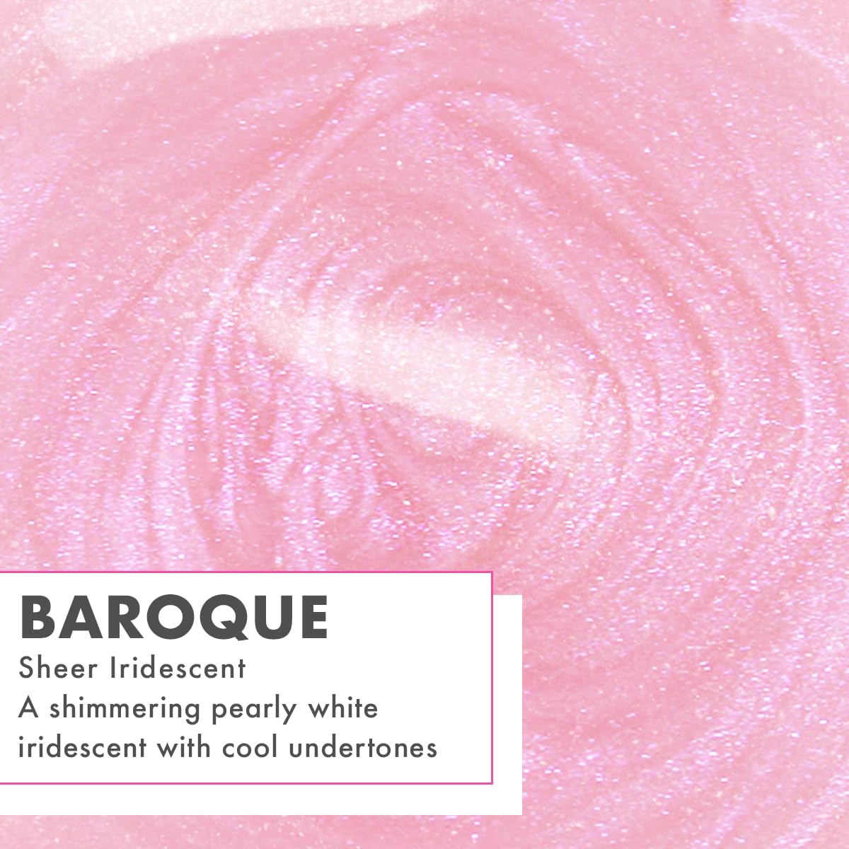 Olive & June swatch wheel displaying Baroque Pearly Iridescent color and reflective sheen