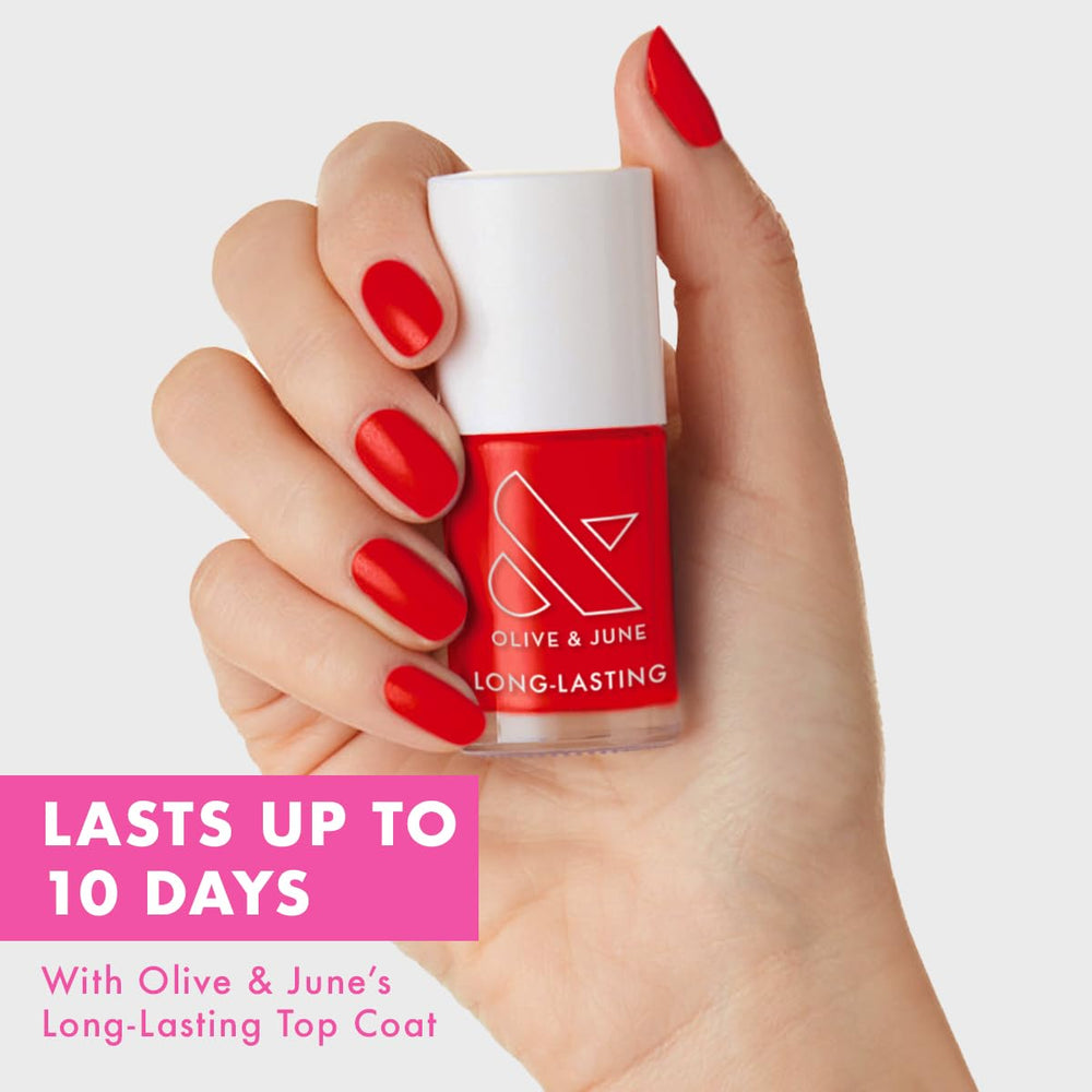 Olive & June wide fan brush close-up for smooth, fast polish application