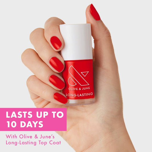 Olive & June wide fan brush close-up for smooth, fast polish application