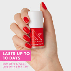 Olive & June wide fan brush close-up for smooth, fast polish application
