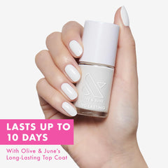 Olive & June wide fan brush detail for quick, even polish application