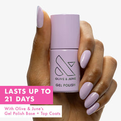 Olive & June brush swatch of You're Invited Lilac demonstrating smooth, even coverage