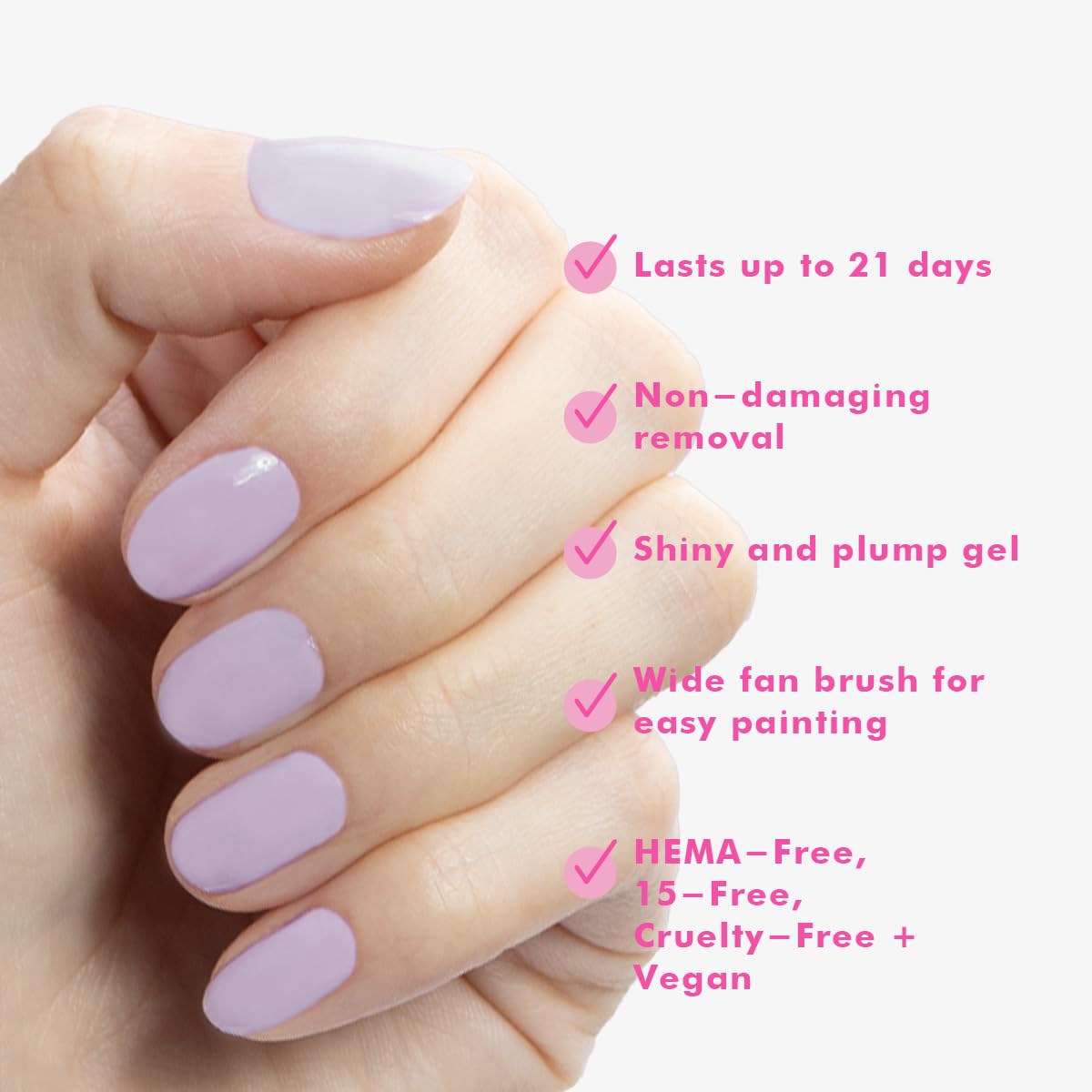 Olive & June gel polish curing under LED lamp showing fast, professional curing benefit