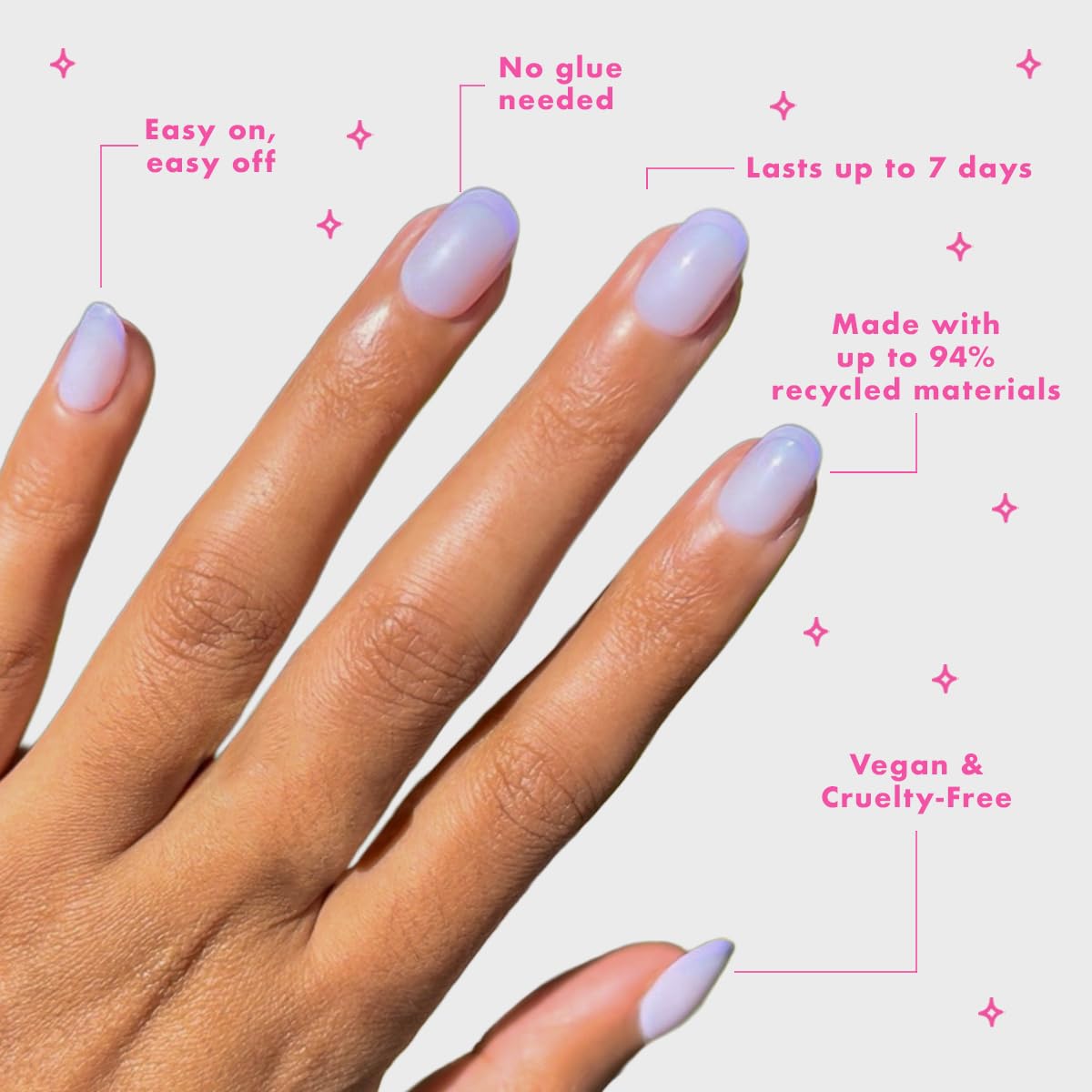 Olive & June press-on nail texture close-up highlighting realistic finish and polished look