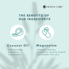 Olivia Care bowl with olive and coconut oils, highlighting natural ingredient sourcing benefit