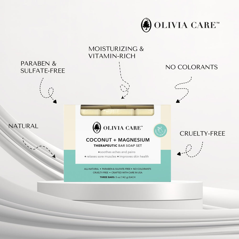 Olivia Care rich lather in hand from coconut soap, demonstrating creamy moisturizing foam